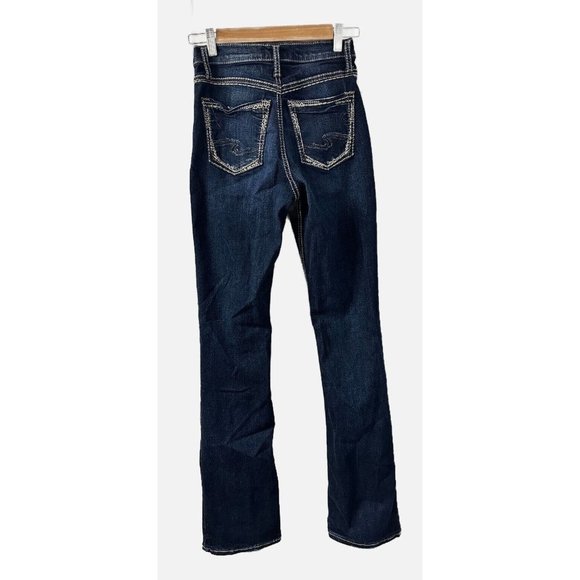 Silver Jeans Co Size 24 Calley Slim Boot Jean high rise blue jeans Inseam 33” - Picture 2 of 4